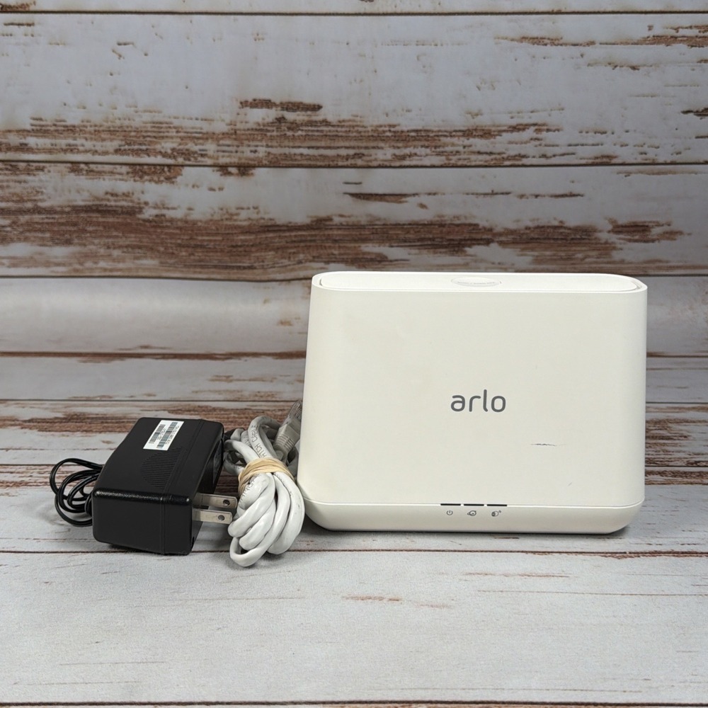 Netgear VMB4000 Arlo Pro Wireless Base Station Hub Siren White w/ AC Adapter
